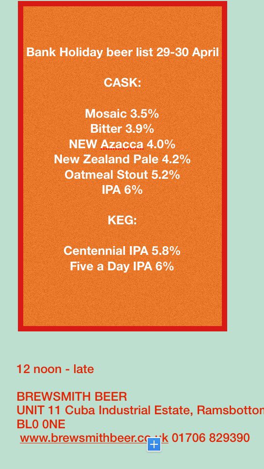 BrewsmithBeer's tweet photo. Correction on the end date... thanks @Tom__Pollard beer list for this weekend #Brewsmith #Ramsbottom #BankHolidayWeekend https://t.co/7ZBcFKOuYD