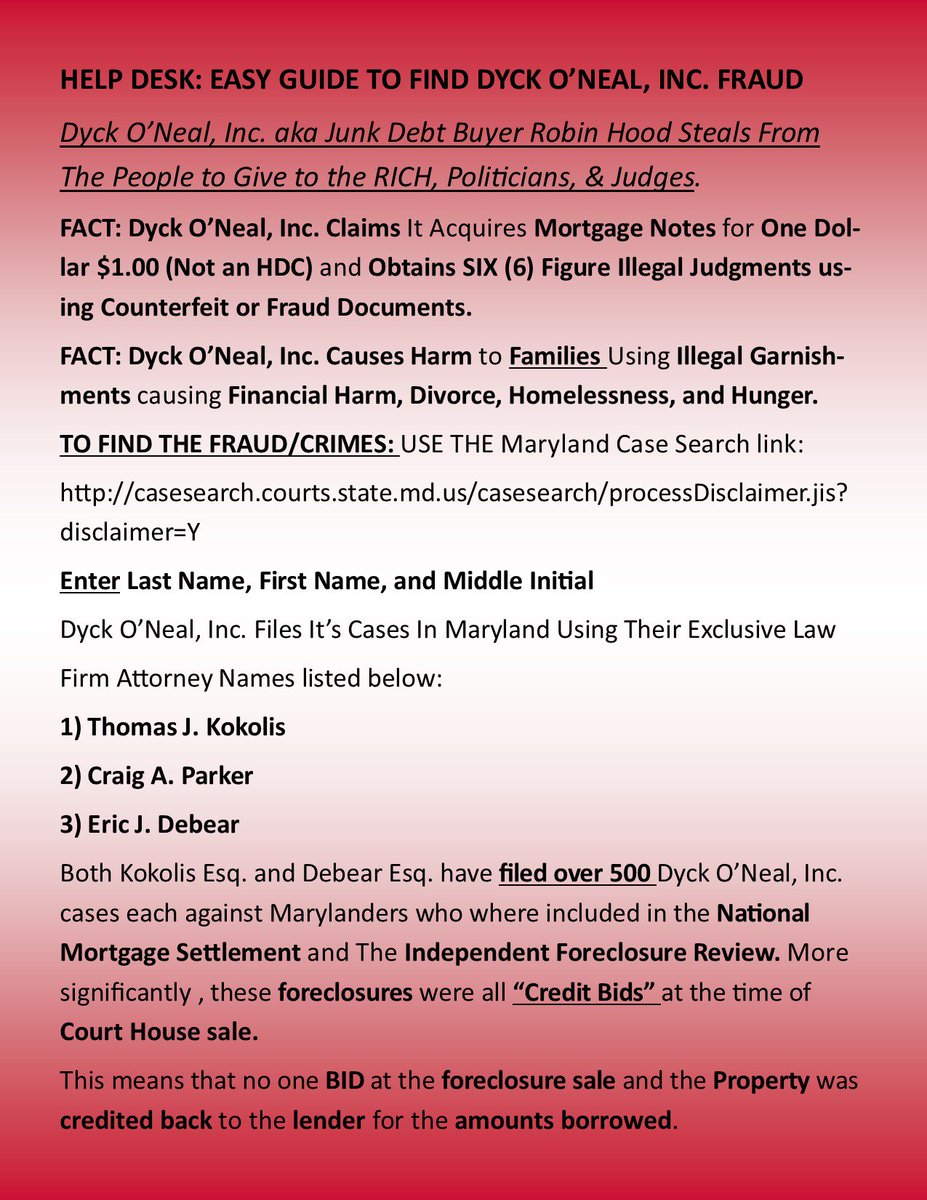 truthsearch1957's tweet image. DYCK-O&apos;NEAL #MERITLESS #MARYLAND #COURT #FILINGS ARE #FULL OF #IFR #NMS #FRAUD DOCS. 
#EASY TO #FIND
#EASY TO #INDICT
#EASY TO #CONVICT⚖️🗽🇺🇸