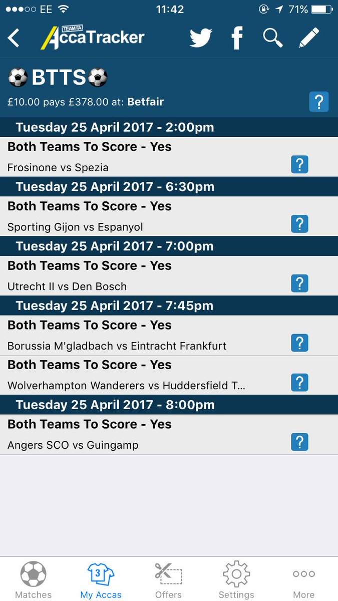 ProfBrownTips's tweet image. The last BTTS bet was a winner can we do the same again!!
