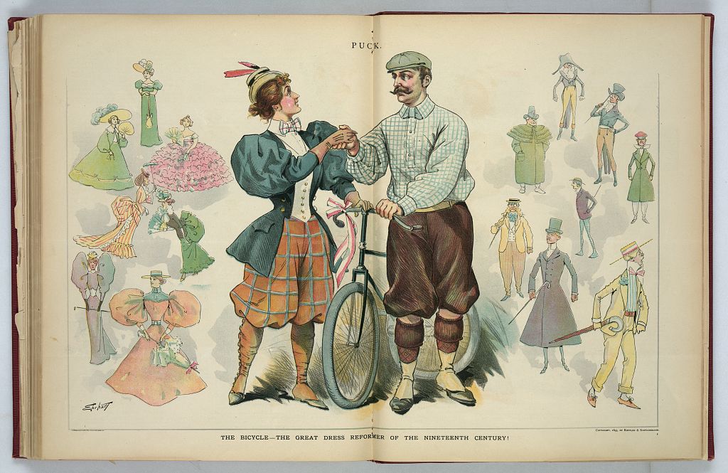 whycomplex's tweet image. Cut for time from vid, but still my fav #vintage pic of #trousers/#bloomers! Puck Magazine (1895)/@librarycongress. youtu.be/HOz2U83VI-8