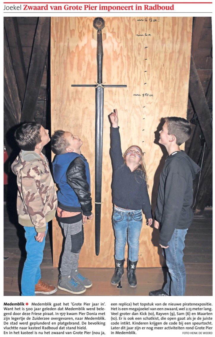 Koud en nat in de meivakantie? Kom het zwaard van Grote Pier ontdekken in onze nieuwe expositie over piraten in Westfriesland: Enteren!