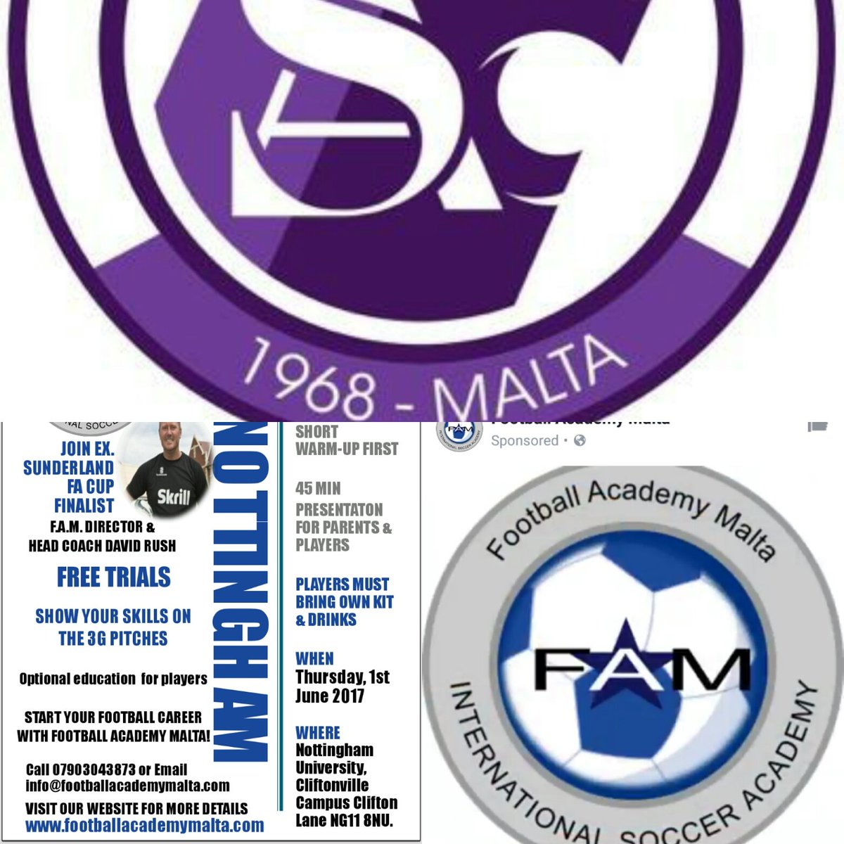 F.A.M.  FOOTBALL ACADEMY MALTA WILL BE AT BRADFORD CITY FC THURSDAY AT EXIT TRIALS footballacademymalta.com