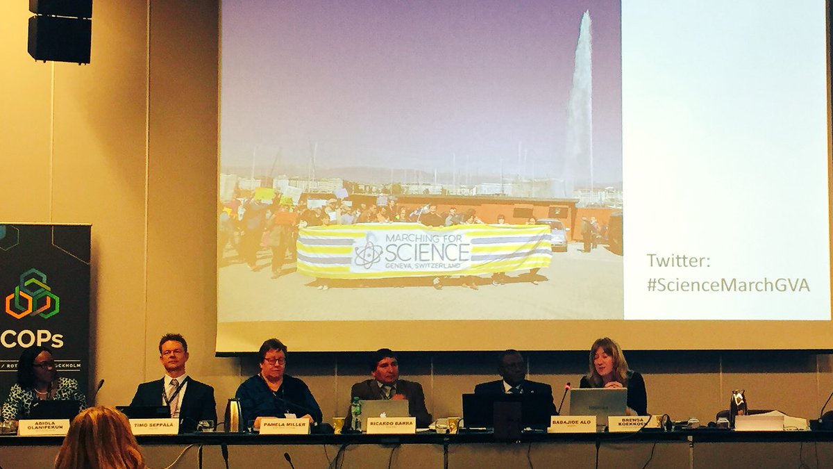 At <a href="/brsmeas/">The Basel, Rotterdam and Stockholm Conventions</a> #detox Conference side-event <a href="/brenda_koekkoek/">Brenda Koekkoek</a> illustrated the importance of #science for action with images of <a href="/ScienceMarchGVA/">Science March Geneva</a>