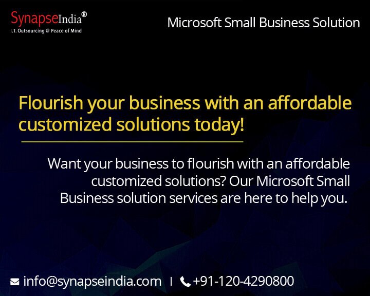 SynapseIndia's tweet image. View more details: bit.ly/2oqkgQF
#SynapseIndia #MicrosoftSmallBusinessSolution #MicrosoftProgramming #WebDevelopment