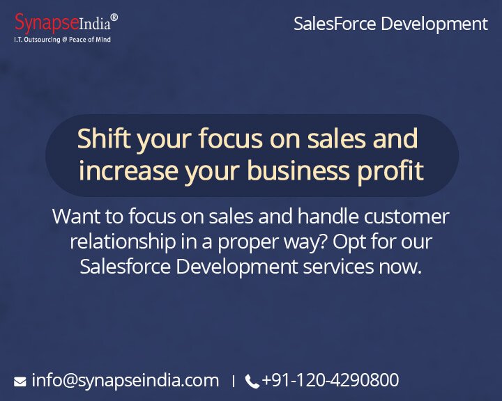 SynapseIndia's tweet image. View more details: bit.ly/2oZRZik
#SynapseIndia #SalesforceDevelopment #MicrosoftProgramming #CustomerRelationshipManagement