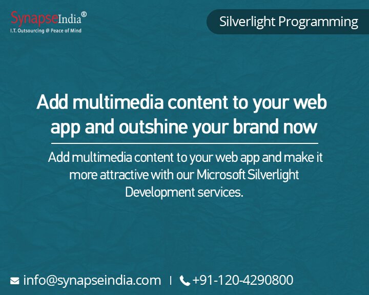 SynapseIndia's tweet image. View more details: bit.ly/2i6cGpR
#SynapseIndia #SilverlightProgramming #MicrosoftProgramming #webdevelopment