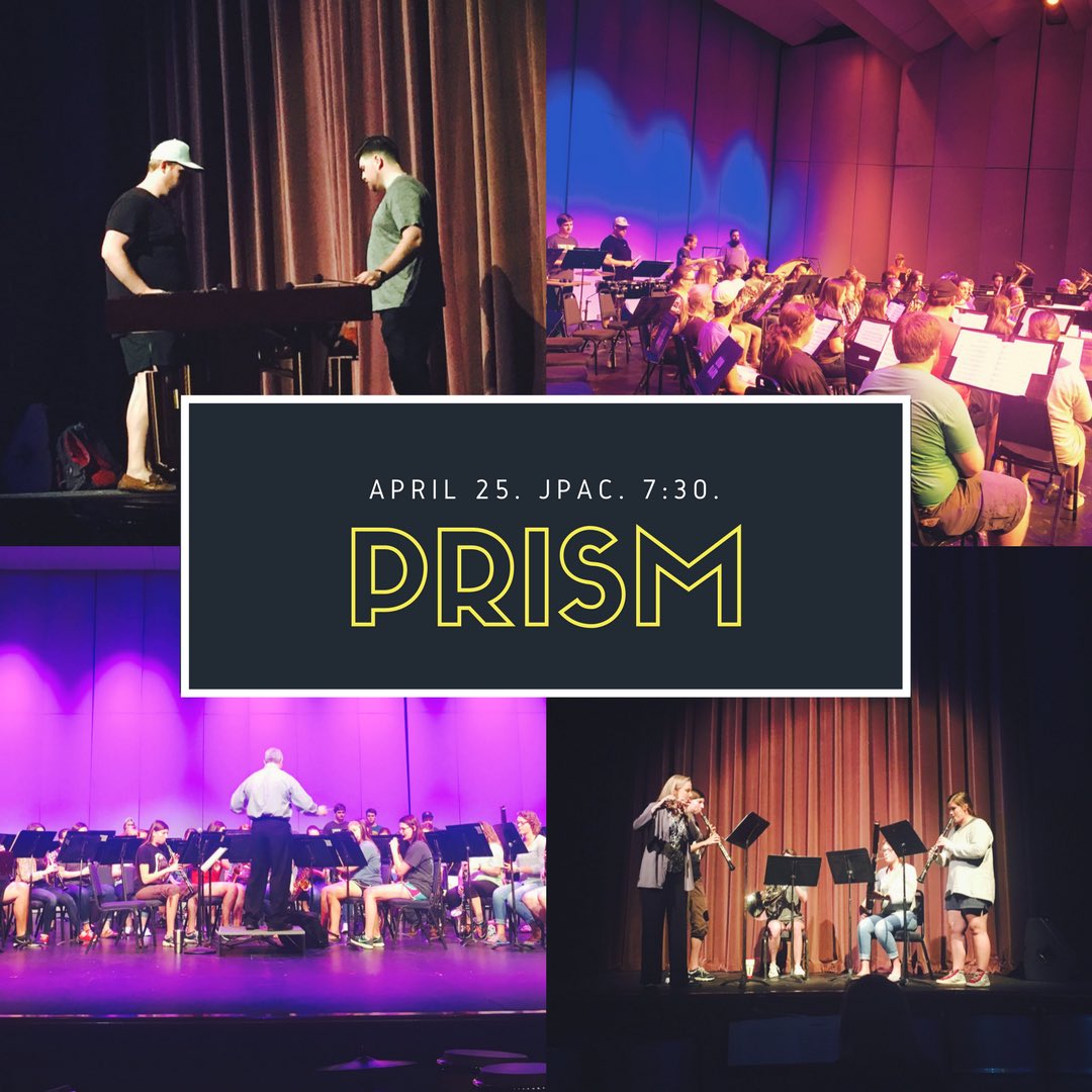 Don't miss this exciting concert! PRISM is tonight @ 7:30 in JPAC! All of our instrumental department will be the focus of an amazing night!