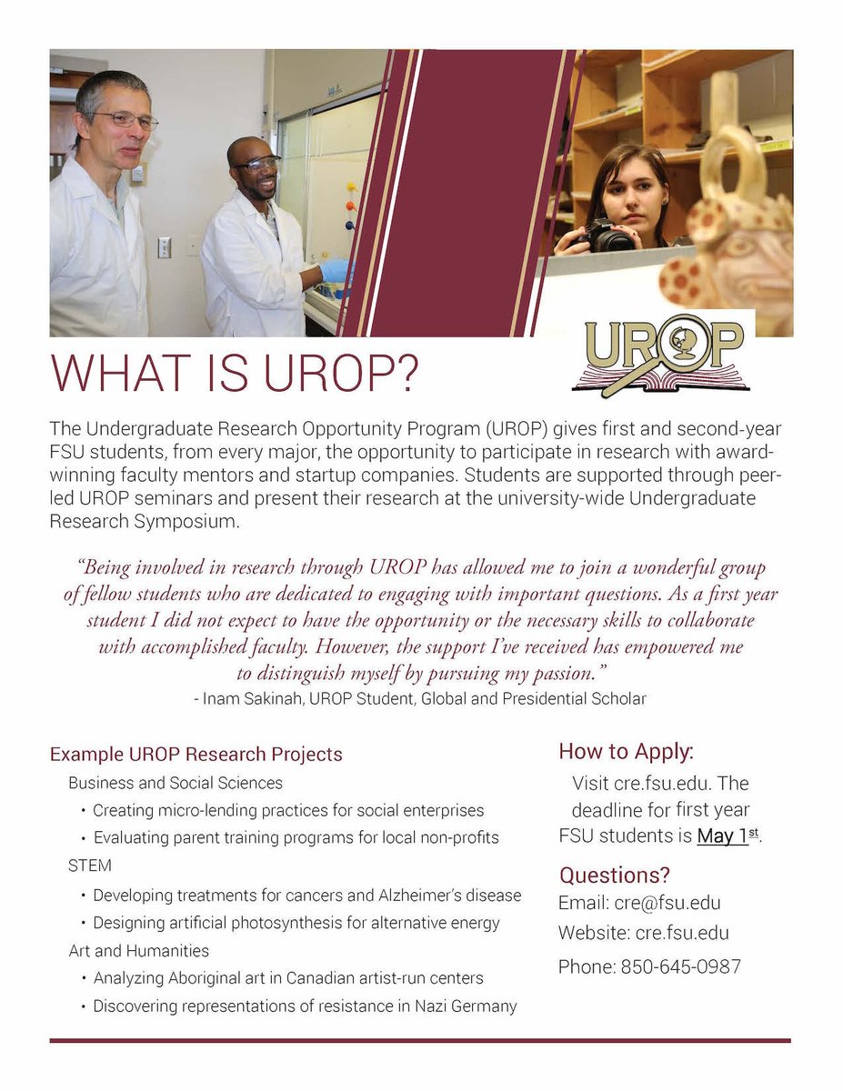 FSU CRE (@fsu_cre) on Twitter photo Apply for UROP! tinyurl.com/k5mofl4 <a href="/FSUCCI/">FSU College of Communication & Information</a> <a href="/CFAfsu/">Florida State University College of Fine Arts</a> @FSUCHS <a href="/FSUReligion/">FSU Department of Religion</a> @FSUMovies <a href="/FSUCriminology/">FSU Criminology/Criminal Justice</a> <a href="/FSUSciComp/">Scientific Computing</a> <a href="/FSUTheatre/">FSU School of Theatre</a> <a href="/FSUMath/">FSU Math Dept</a> Apply for UROP! tinyurl.com/k5mofl4 <a href="/FSUCCI/">FSU College of Communication & Information</a> <a href="/CFAfsu/">Florida State University College of Fine Arts</a> @FSUCHS <a href="/FSUReligion/">FSU Department of Religion</a> @FSUMovies <a href="/FSUCriminology/">FSU Criminology/Criminal Justice</a> <a href="/FSUSciComp/">Scientific Computing</a> <a href="/FSUTheatre/">FSU School of Theatre</a> <a href="/FSUMath/">FSU Math Dept</a>