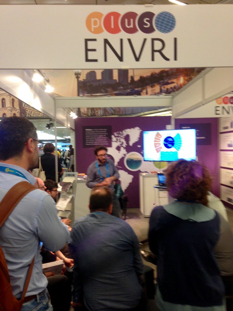 EPOSeu's tweet photo. #EPOSeu at @ENVRIplus booth #EGU2017 Riccardo Rabissoni presentation https://t.co/p6ajZbzmOH