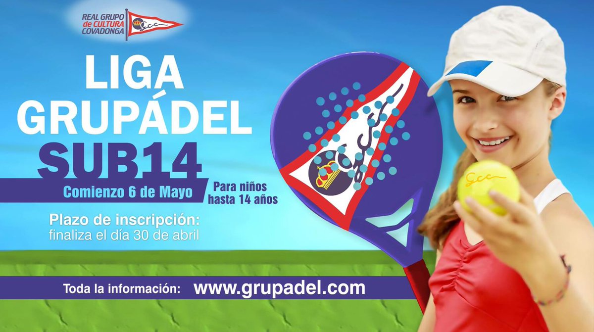 ¡Nace GRUPÁDEL! La primera liga de #pádel para menores de 14 años. Inscripciones abiertas hasta el 30 de abril. ¡Anímate! 🎾👍🏻#RGCC #Grupádel