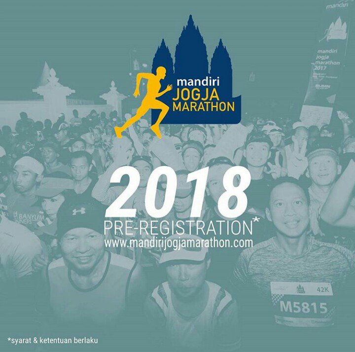 MANDIRI JOGJA MARATHON 2018 
OPEN PRE-REGISTRATION

Simak detail syarat &amp; ketentuan di IG <a href="/mandiri_jogmar/">MandiriJogjaMarathon</a> &amp; <a href="/MesaRace/">MesaRace</a>