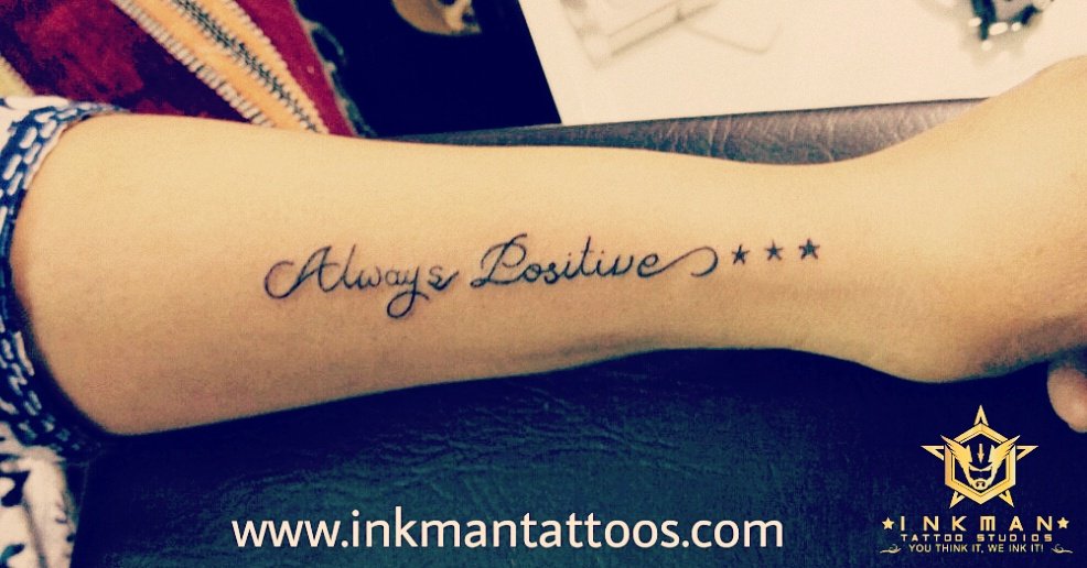 Stay Positive  tattoo lettering download free scetch