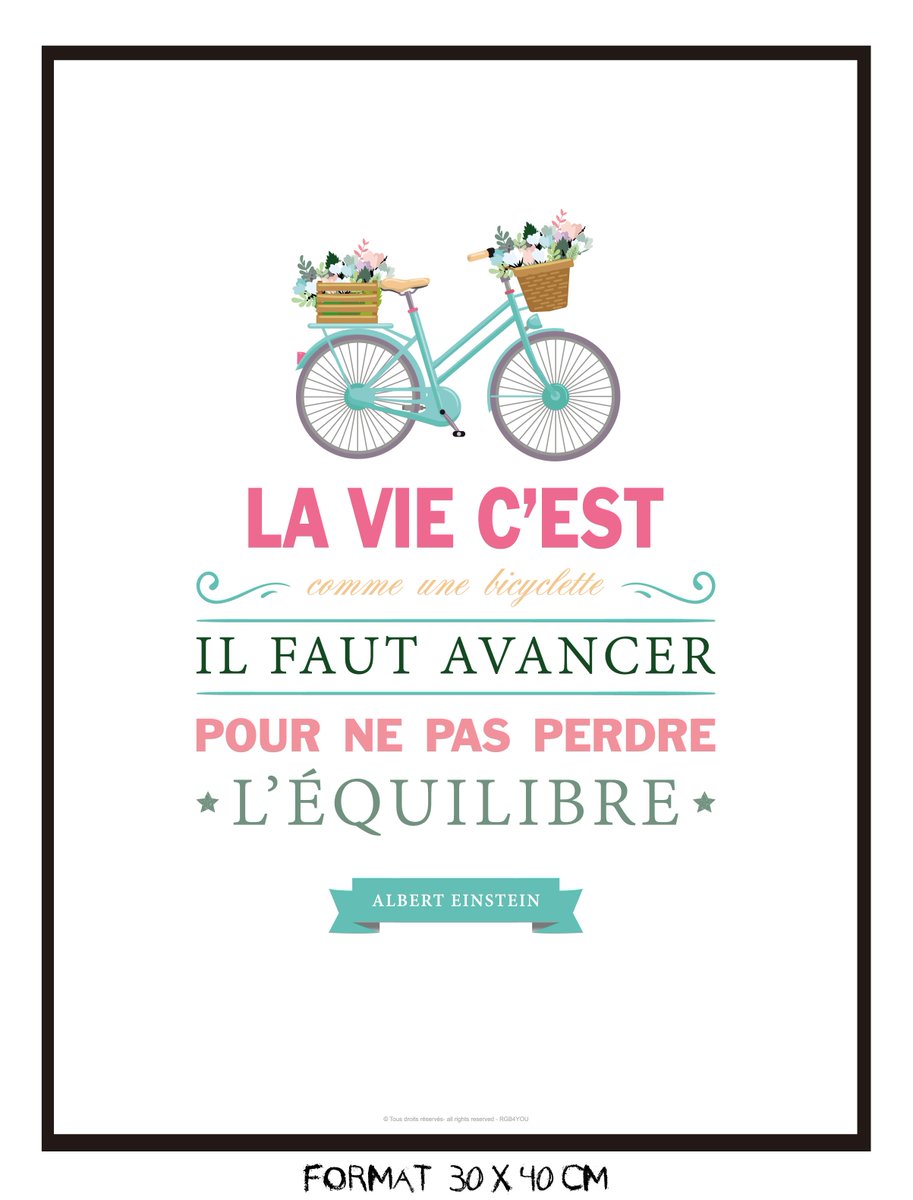 Rachel Affiche Citation La Vie C Est Comme Une Bicyclette Par Affiche Rgb4you T Co Onf9atyty2 Via Alittlemarket T Co Nppcqrcieu