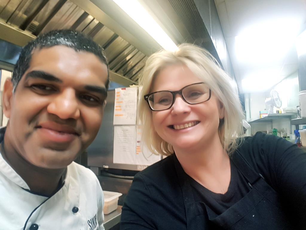 janecdevonshire's tweet photo. Excited for tomorrow 😁 I've been prepping today @SindhuMarlow @atulkochhar for #chefseason2017 is this best view from a restaurant kitchen. https://t.co/od3jMjcSor