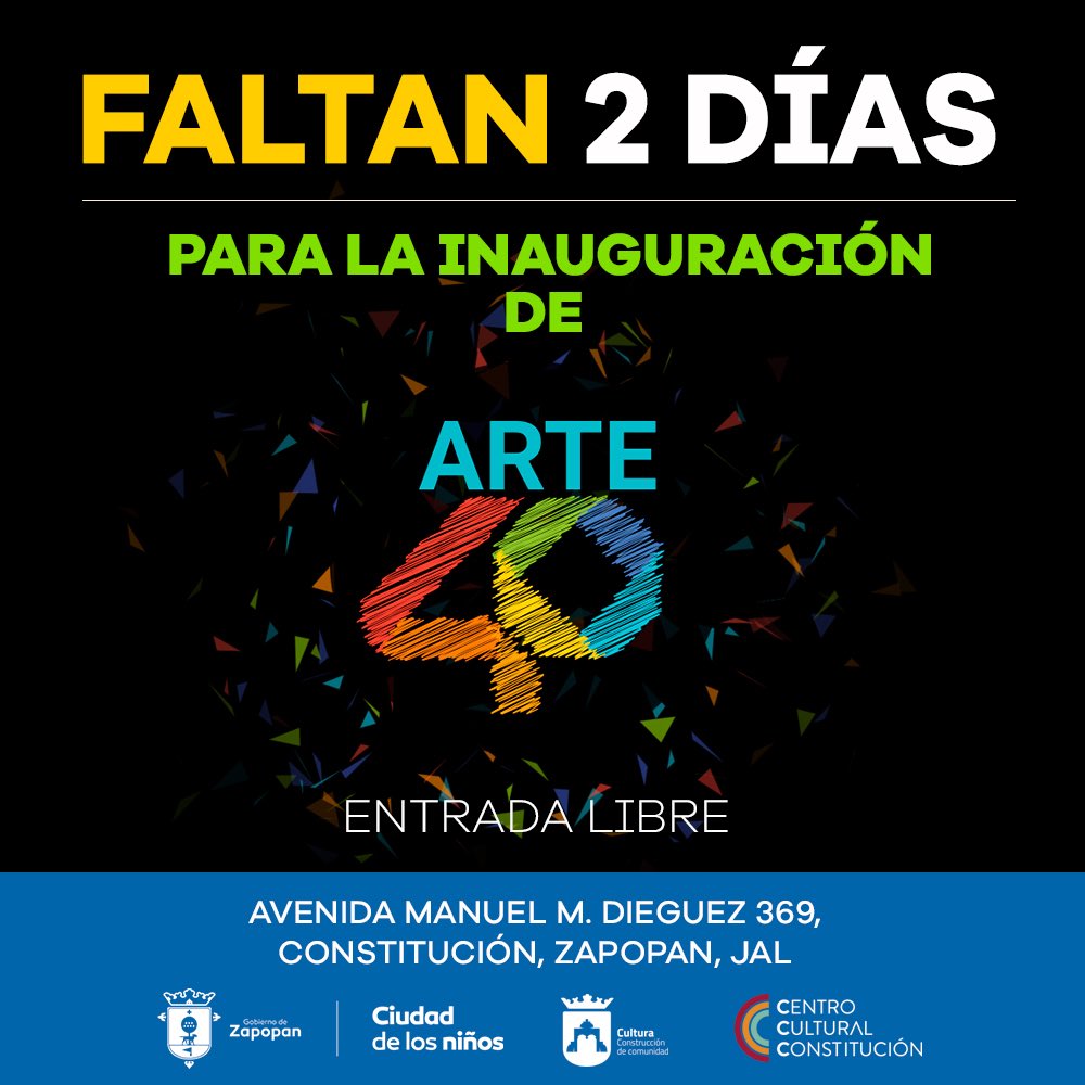 Faltan 2 días para la inauguración de Arte40 #ConcursoMásExposición en vivo con <a href="/eltlacuache40/">El Tlacuache®</a> y <a href="/mariosandovalcj/">SANDOVAL</a> bit.ly/2mXC2so