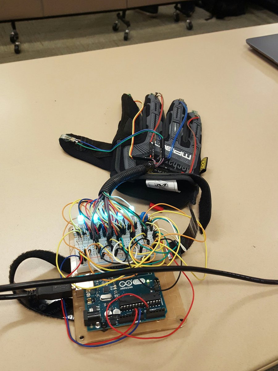 ljulson22's tweet photo. Stem expo. Final project, grip pressure feedback glove. #EngrImpacts https://t.co/BI5K7NKVKP