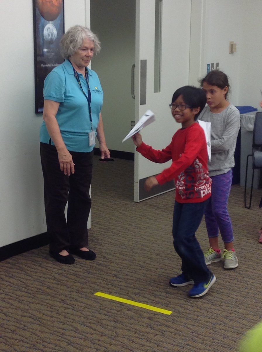MrsBergRHL's tweet photo. Testing our hypotheses by flying paper airplanes! https://t.co/ejnM6bayJa