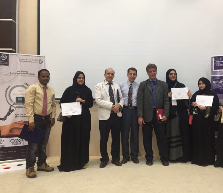 GCCRobo's tweet photo. #EffatUniversity (KSA) teams win the #GCCROBO KSA Local Round! @Iet_Kuwait @IETevents @IETrobotics Congratulations&amp;see you @QatarUniversity https://t.co/sYMNAeMbXF