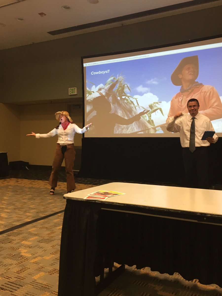 palantir's tweet photo. "Chaps are not necessary in every project" #PMTheMusical #DrupalCon https://t.co/uUZPXmhoG0