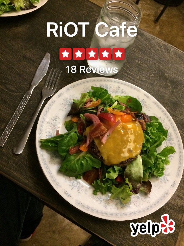 whatworkswire's tweet image. The burger us back!! I'm having it on salad today, best in Oregon! (@ RiOT Cafe) #Yelp #Yelfie yelp.com/biz/riot-cafe-…