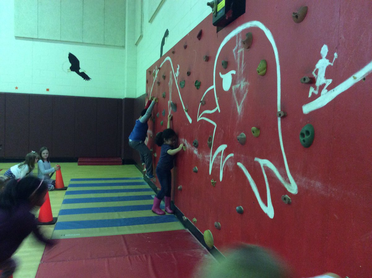 Ashlawn_PE's tweet photo. 1st grade working on muscular strength by using the rock wall! https://t.co/ppz4fAQkeE