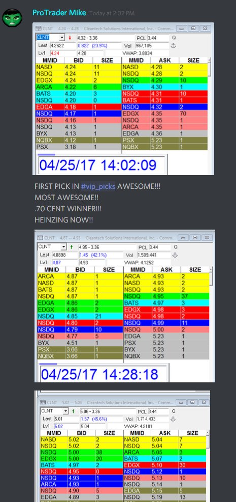 ProTrader_Mike's tweet photo. $CLNT cleantech #VIP_PICKS afternoon winner ... all date and time-stamped BEFORE & AFTER ... right off the WATCHLIST https://t.co/S3cJMRva1Q https://t.co/nm5drlplQi