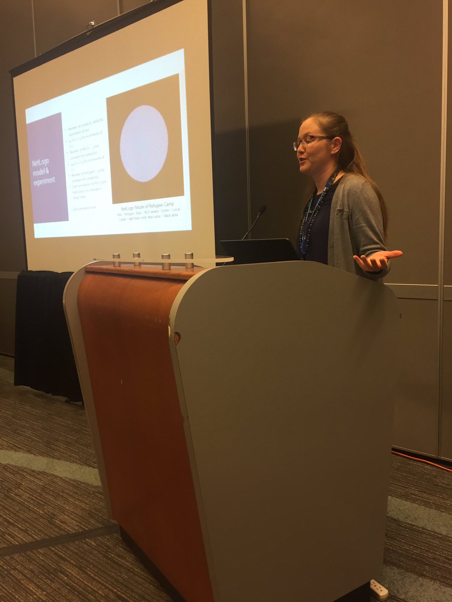 SpringSimConf's tweet photo. @ErikaFrydenlund presenting her #refugee #Abms https://t.co/ybm1GemgSv