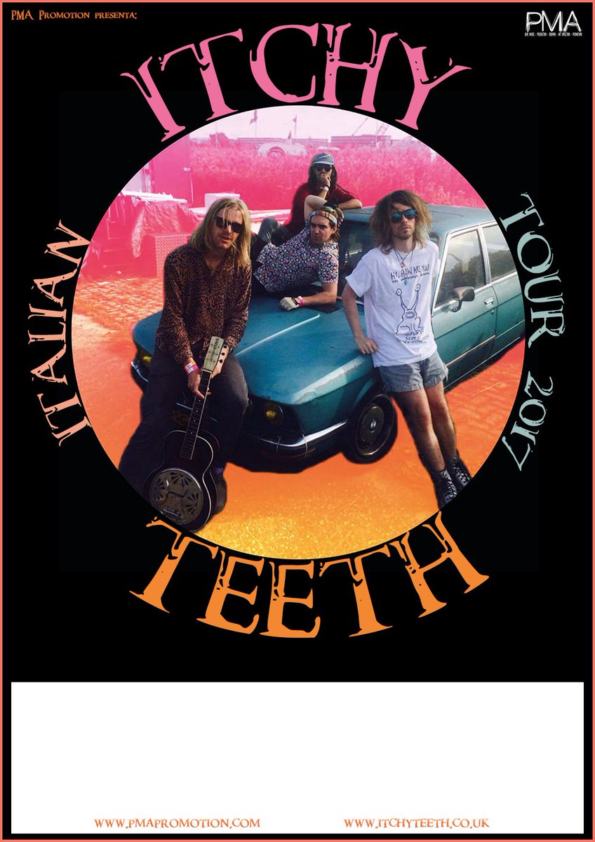 PMA_Promotion's tweet photo. Don't miss spectacular #UK #band @ItchyTeethUK in #Italy in May (8th-14th). Check out the dates on https://t.co/p3rFF1g2IR https://t.co/jmgMs8V2qR