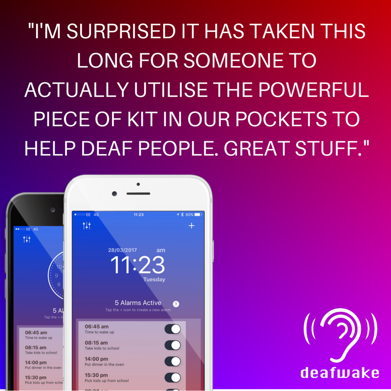 DeafWAKE's tweet photo. Don't just take our word for it! #DeafWake fills a need...and WORKS!
Download the app today: https://t.co/zbNF3SmqvG
#Deafness #Deaf https://t.co/IaHnAmHMov