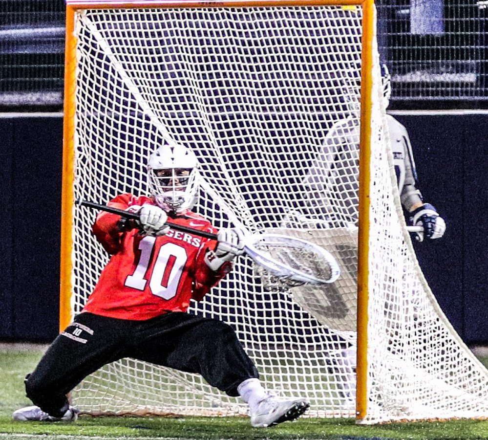 Max Edelmann with career-high 16 saves Sunday night. Only #B1GLax GK w/ 11+ stops this week, leads #B1GLax w/ 50 saves in conference games