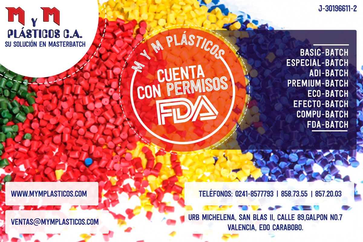 MyM Plasticos cuenta con permisos FDA.
