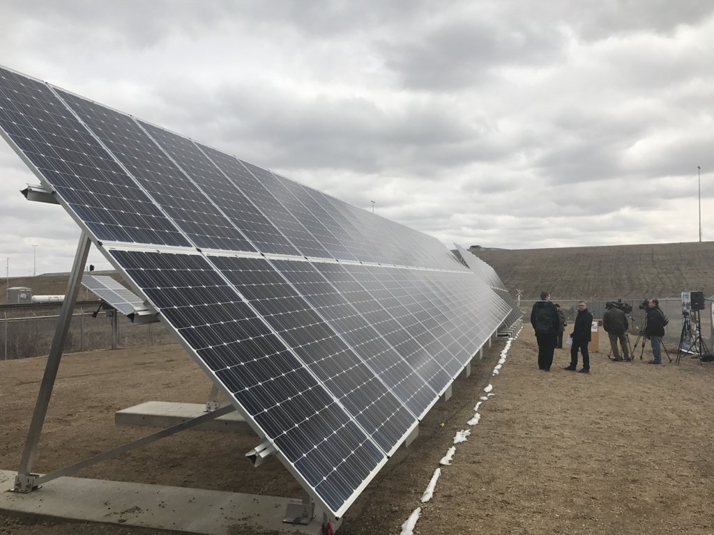 At the official opening of <a href="/skenvsociety/">@skenvsociety.bsky.social</a> <a href="/cityofsaskatoon/">City of Saskatoon</a> solar power project at the landfill #yxe