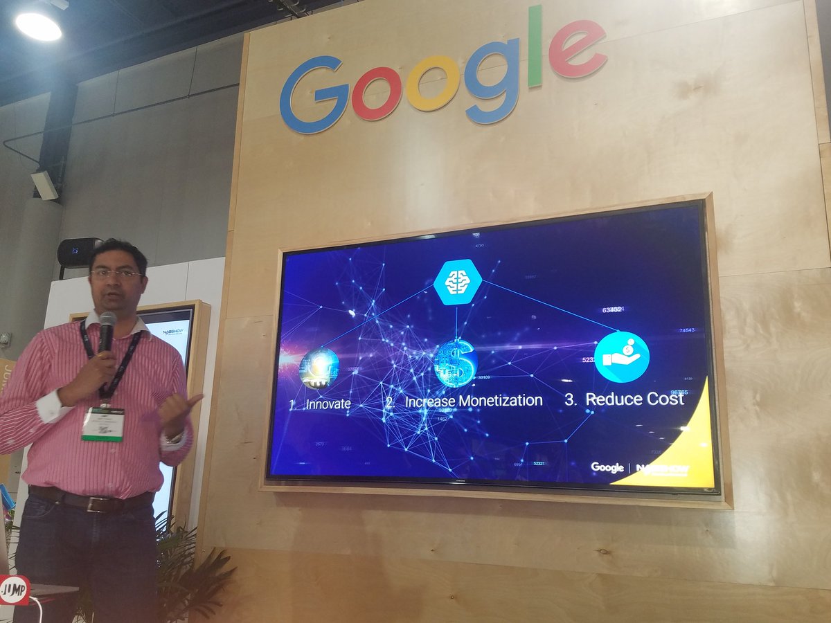 teebrains's tweet photo. The future pf Media wifb machine learning with Google's Amit Prance.#nab2017 #googlenab #cronkitehhh https://t.co/Hp29Snrhne