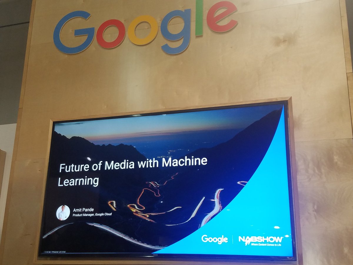teebrains's tweet photo. The future pf Media wifb machine learning with Google's Amit Prance.#nab2017 #googlenab #cronkitehhh https://t.co/Hp29Snrhne