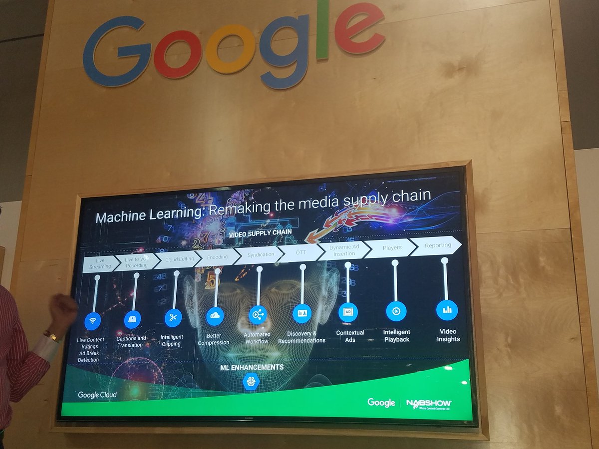 teebrains's tweet photo. The future pf Media wifb machine learning with Google's Amit Prance.#nab2017 #googlenab #cronkitehhh https://t.co/Hp29Snrhne