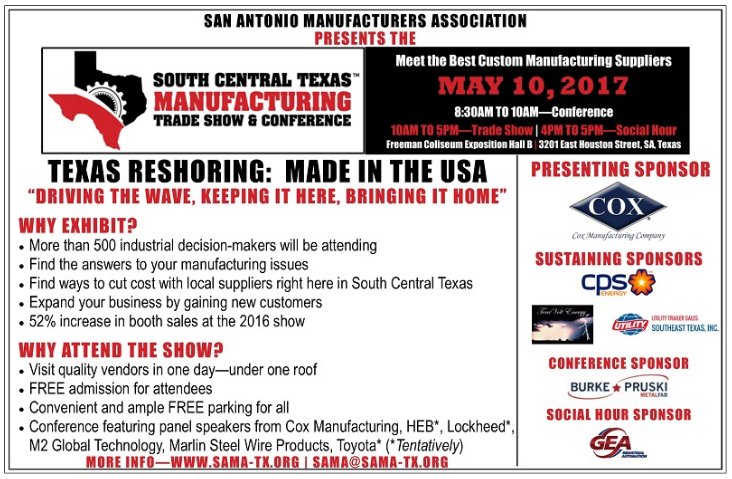 SAMBDAExport's tweet photo. Our #AdvancedManufacturingCenter will be at the @EconDevUTSA's booth at the @SAMATXORG #Manufacturing #TradeShow! https://t.co/YeTKHzydeR https://t.co/TUDCJ9hoZx