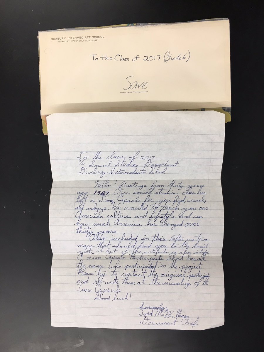 dhsclass2017's tweet image. Thank you to the Class of 1987 for leaving us this time capsule and tape!! Wish we could follow your map, but the new parking lot is on it