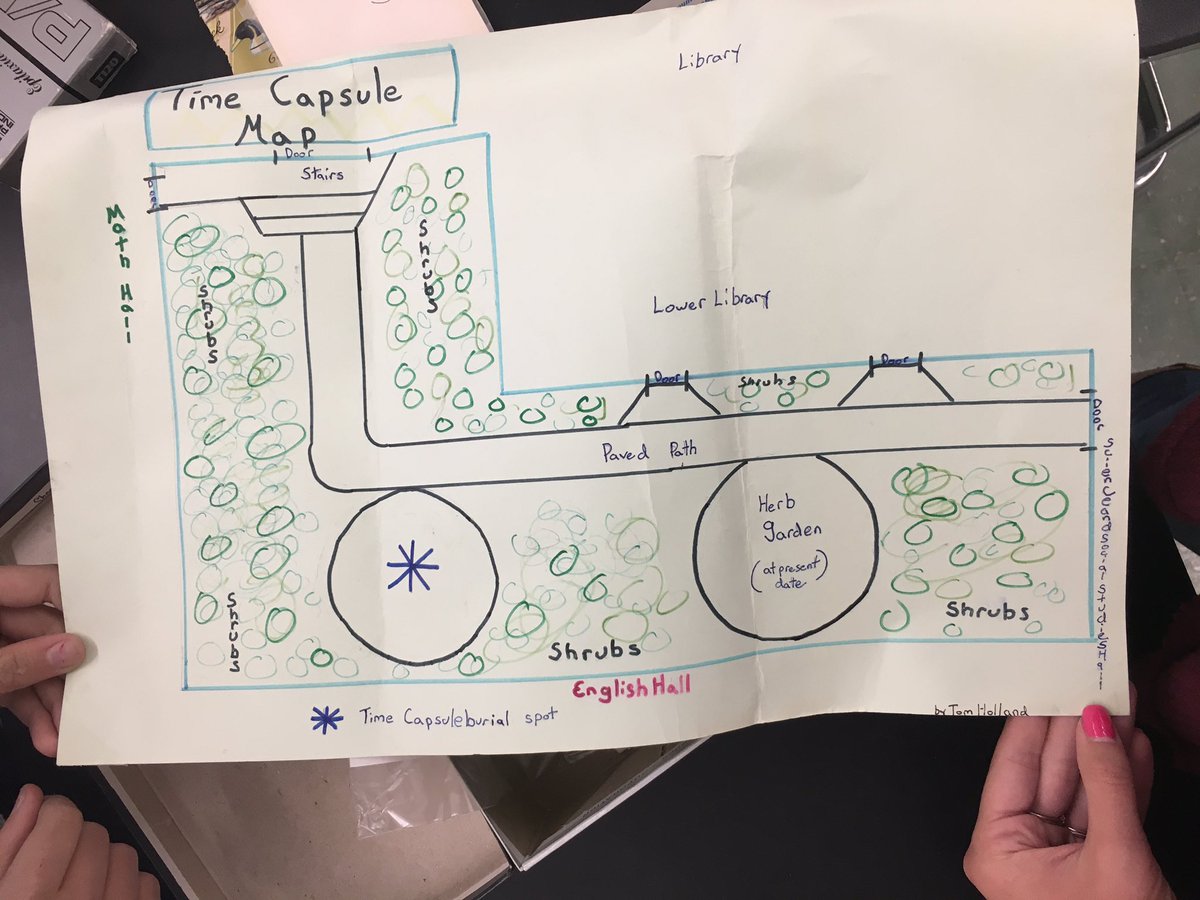 dhsclass2017's tweet image. Thank you to the Class of 1987 for leaving us this time capsule and tape!! Wish we could follow your map, but the new parking lot is on it