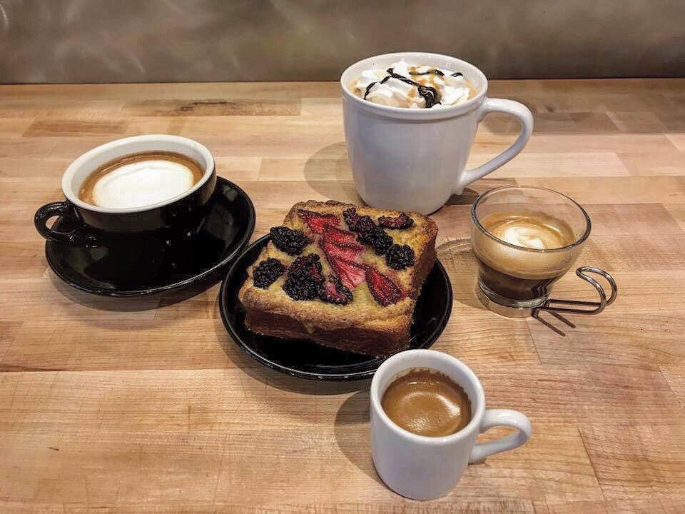 Today we are trying out a brioche berry toast. 
Surrounded by espresso, macchiato, cap, and mudslide. 

Cheers! #napavalley #winecoffee #yum