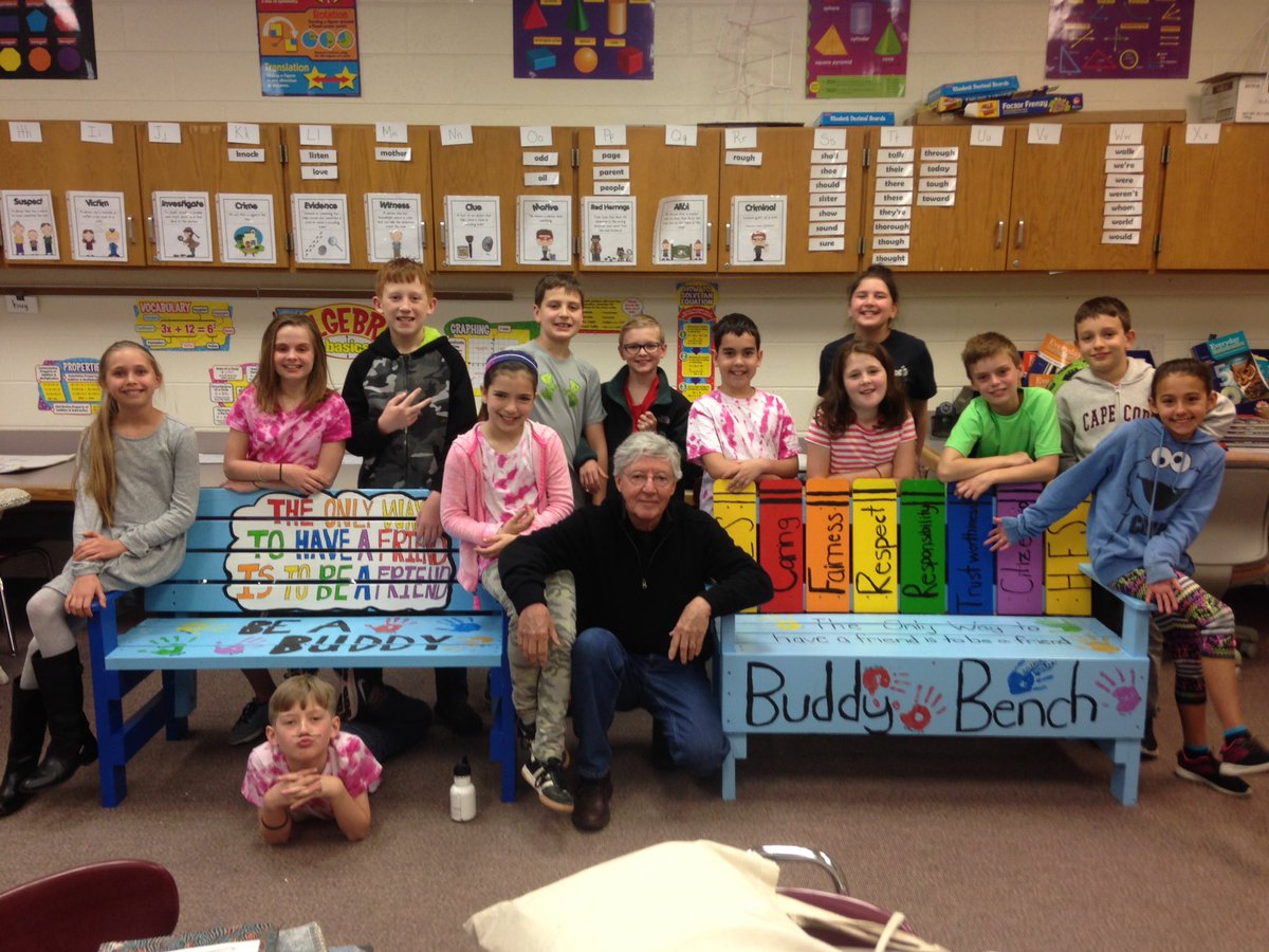 MrMasonHES's tweet photo. May I present Buddy Bench A and B. And a big Thank You goes out to Mr. A. Next step: Installation @HopewellES https://t.co/mQXvWCRphY