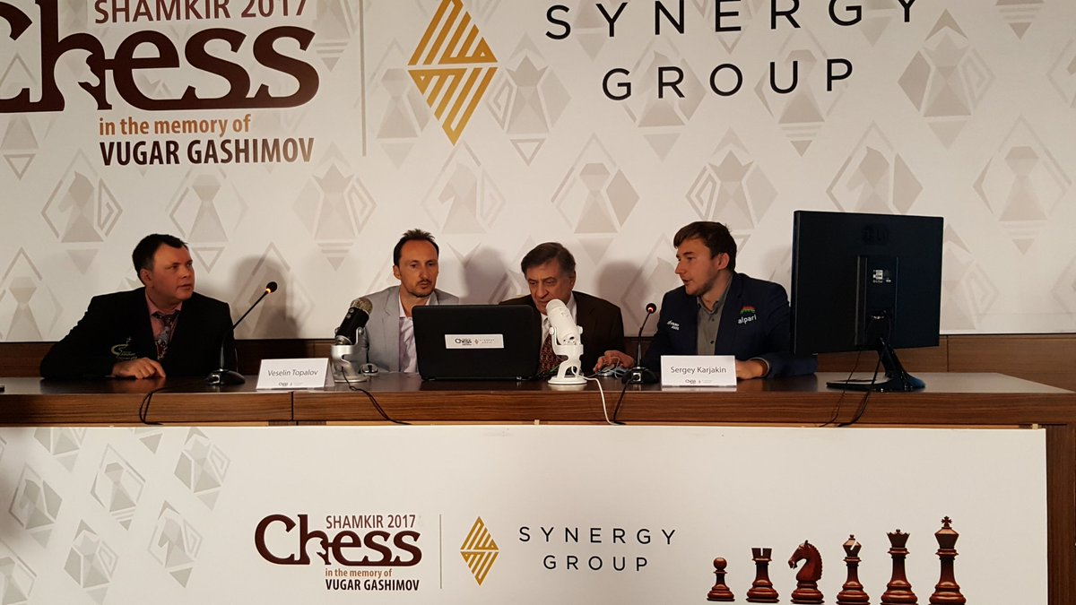 Chess__News's tweet image. #shamkirchess2017 Karjakin 1-0 Topalov