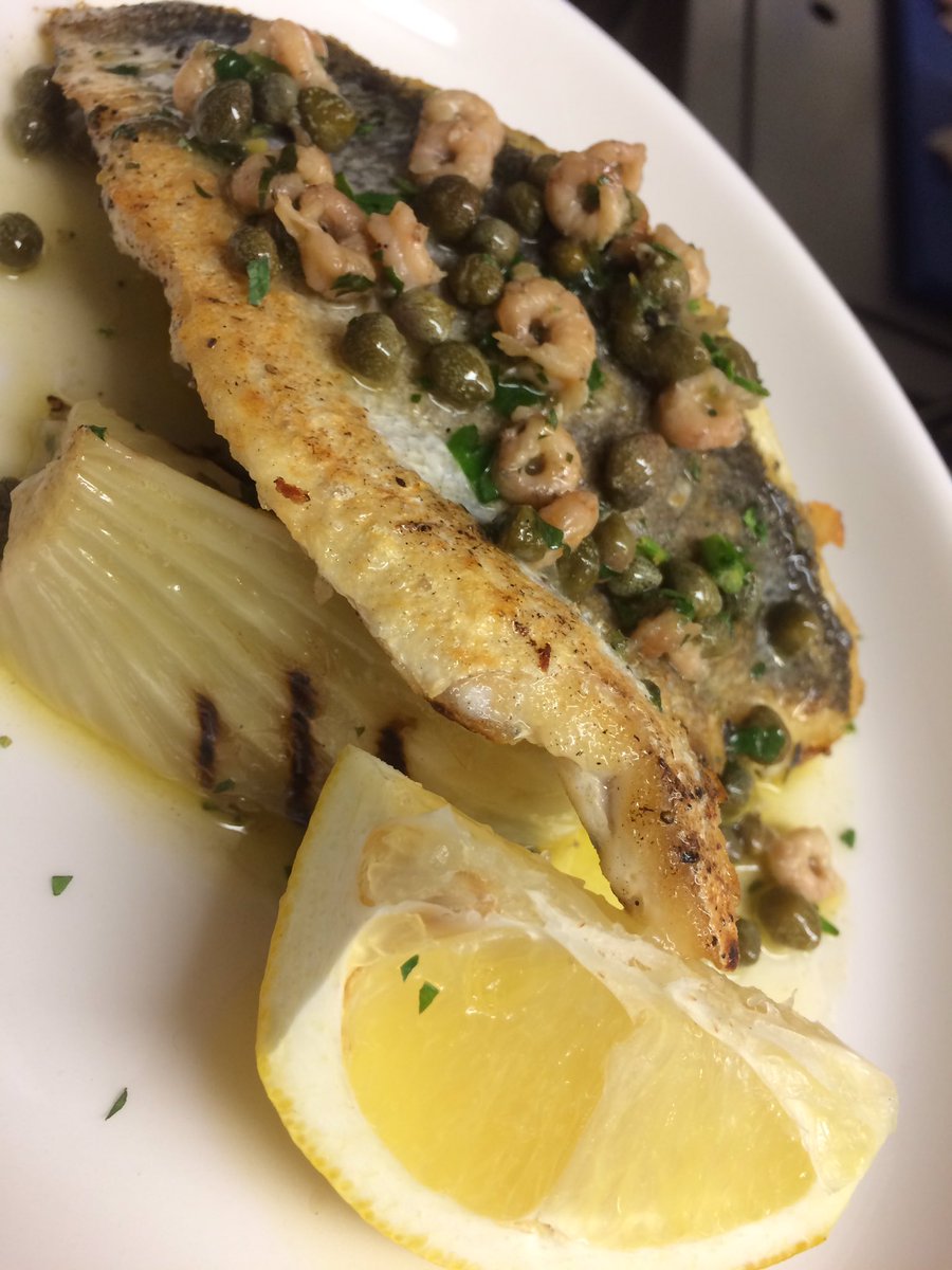 Sea bream , caper - shrimp butter and braised - grilled fennel <a href="/Polpo/">Polpo</a> #venetian #soho