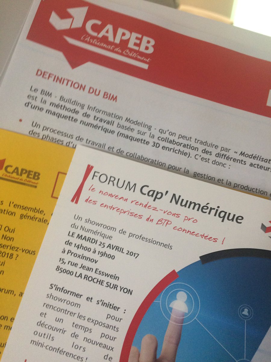 Ngosselin85's tweet photo. La trousse à outils des artisans a changé ! Gagnez en efficacité, #BIM faites vous accompagner Forum #CapNumerique organisé par la @capeb85 https://t.co/CyRYGCfXnX