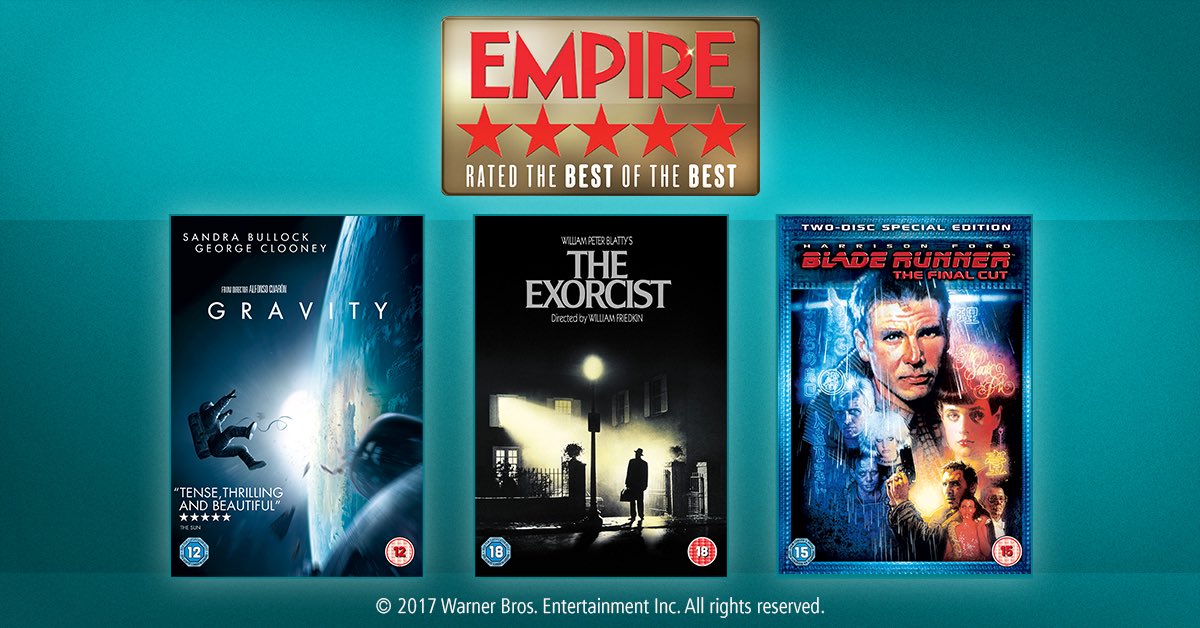 MattAndCO's tweet photo. RETWEET & FOLLOW to WIN
Up for grabs we have 3 films including Gravity, The Exorcist and Blade Runner. https://t.co/eVc60QSJtY
#Empire5Star https://t.co/xZxg4drazt