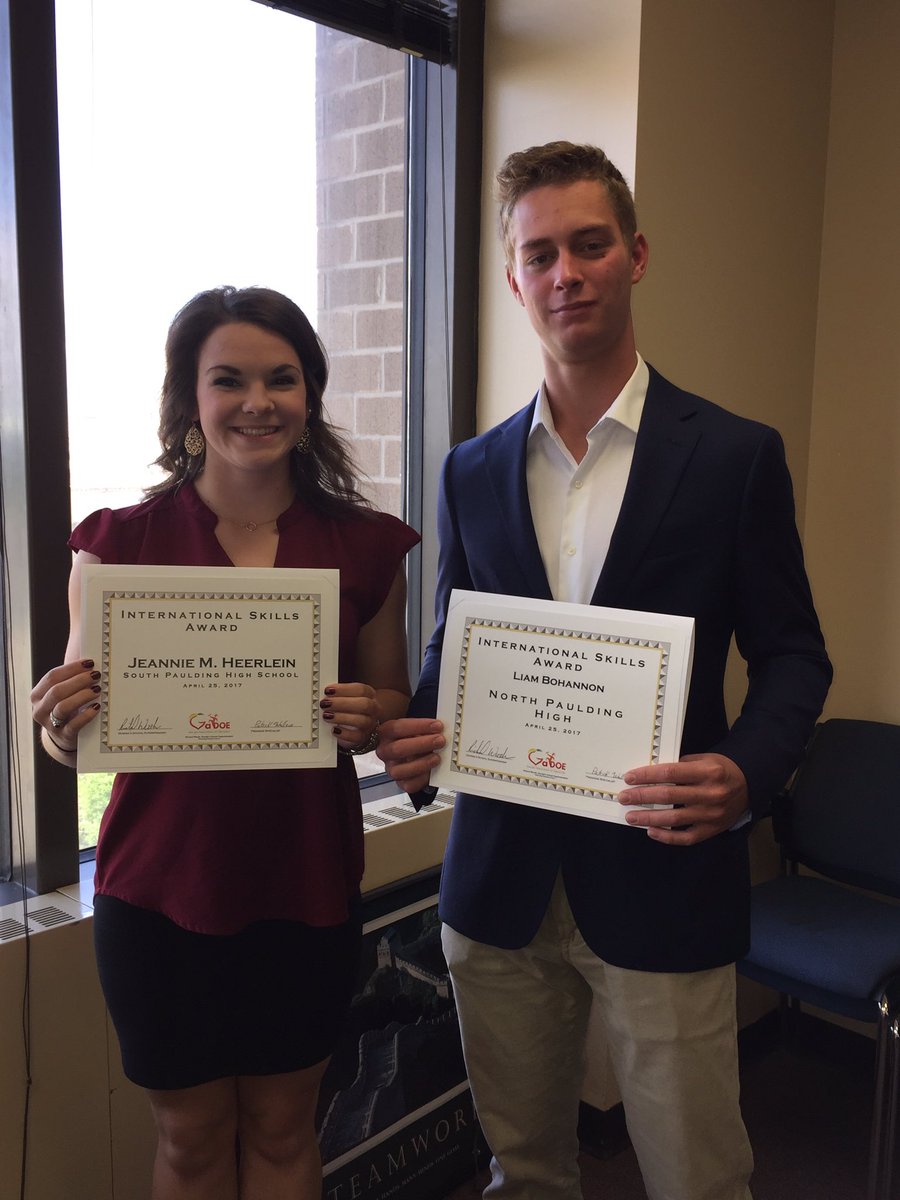Harris1012Teri's tweet photo. International Skills Diplomacy Seal award at DOE- congrats Jeannie SPHS and Liam NPHS @pauldingboe https://t.co/GpzxERtRyL