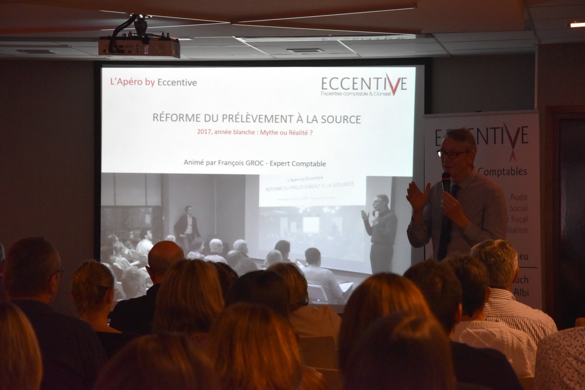 EccentiveGroupe's tweet photo. Hier EccentiveToulouse abordait le thème du #prelevementalasource &amp; répondait à la question:2017 #annéeblanche, mythe ou réalité?#fiscalite https://t.co/XtqXVk1Yoh
