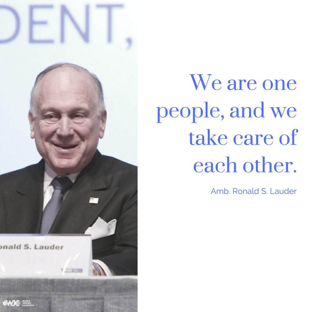 WorldJewishCong's tweet photo. Lauder re-elected as World Jewish Congress president. Congratulations! https://t.co/7bH3uLCR8c #WJCNY17 #OneJewishWorld https://t.co/kJsvw0N4ZY