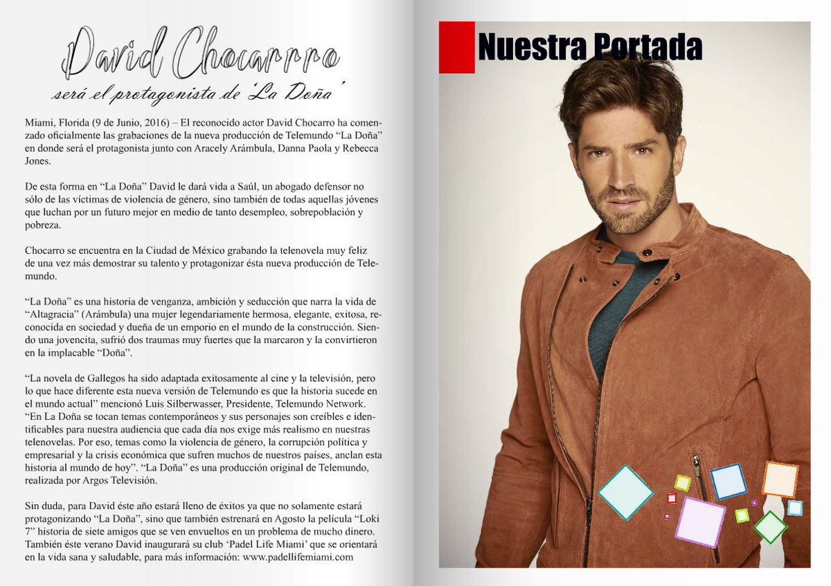 LatinIconos's tweet photo. En portada y entrevista exclusiva @DavidChocarro en #NCMAG! https://t.co/udOx0m5nP9
