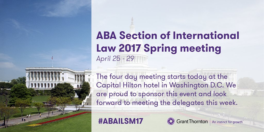 GrantThorntonUS's tweet image. Follow all the activity from the @ABAInternatl spring meeting this week: #ABAILSM17 #protectvalue