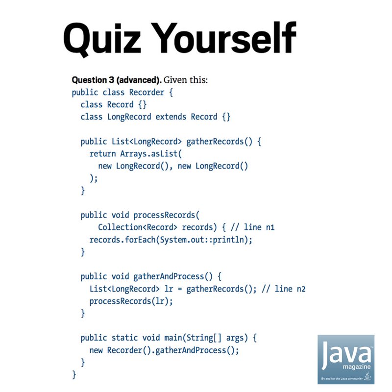 Java on Twitter: "Advanced #Java Quiz Given the code in the picture